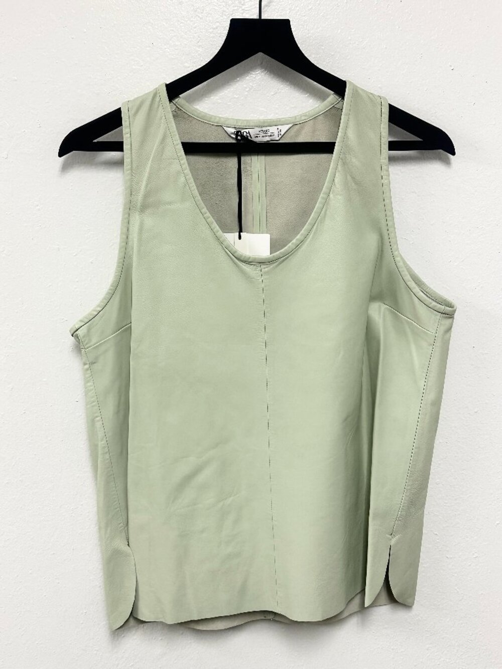 Zara Studio NWT Sheep Leather Minimalist Style Tank Top Size Medium